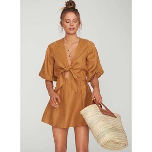 NEW Faithfull The Brand Camille Dress Tan Caramel